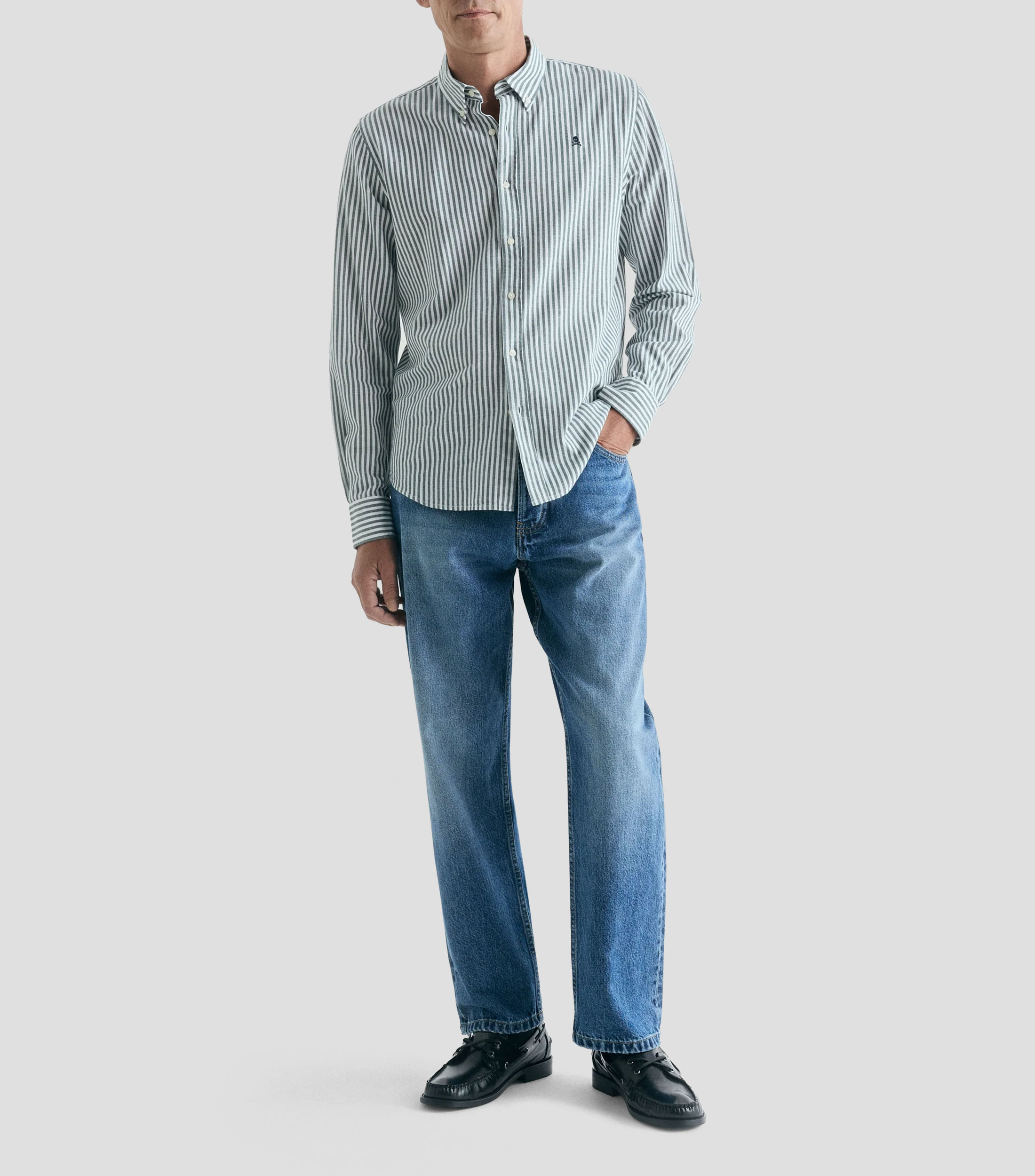 Camisa rayas manga larga Hombre